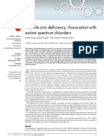 Infantile Zinc Deficiency Association With Autism Spectrum Disorders