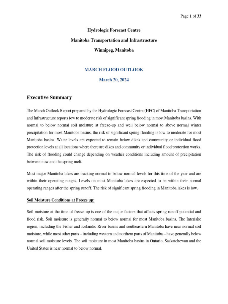 March 2024 Flood Outlook Report | PDF | Flood | Surface Runoff