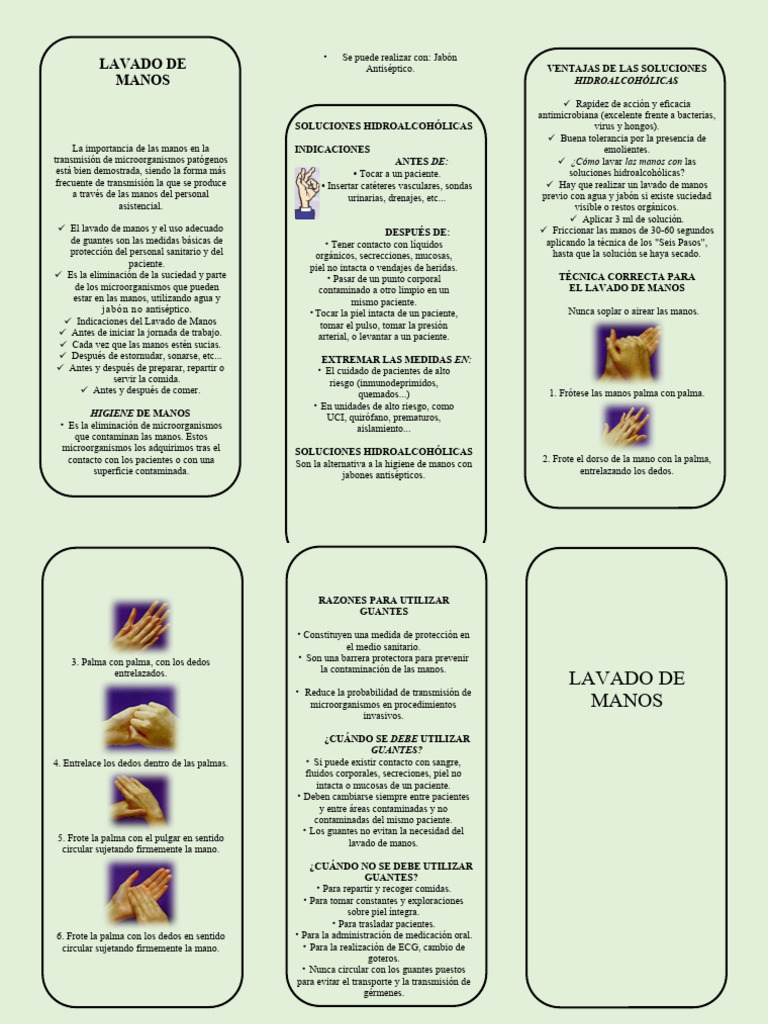 Triptico Del Lavado de Manos | PDF | Lavado de manos | Ciencias de la Salud