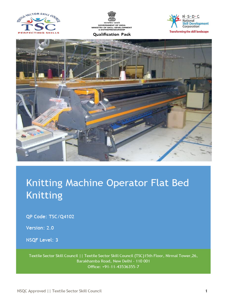 Flat Knitting Machine Operator QP | PDF | Textiles | Knitting