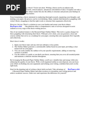 Research Paper Outline Maker
