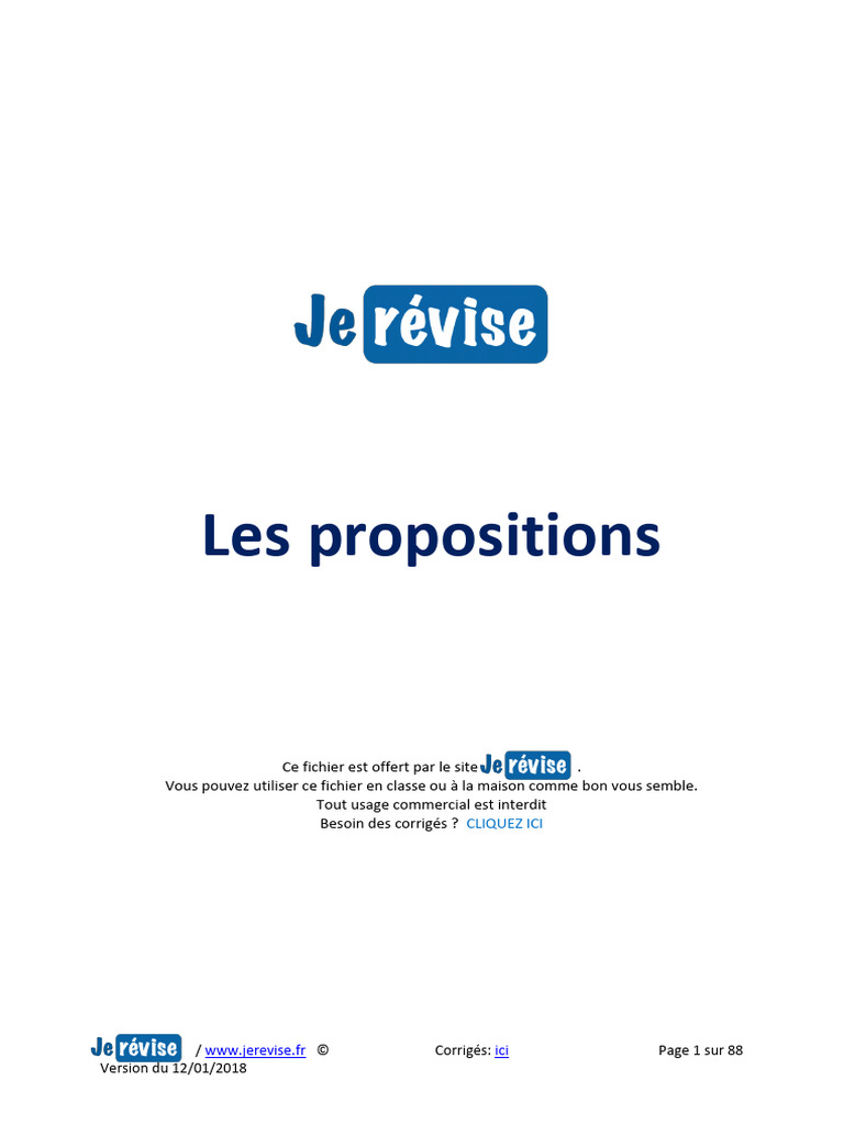 Propositions en Grammaire Française | PDF | Clause | Phrase