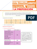 Uso de La Preposición para Cuarto Grado de Secundaria