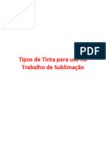 Tipos de tinta para um trabalho de sublimação