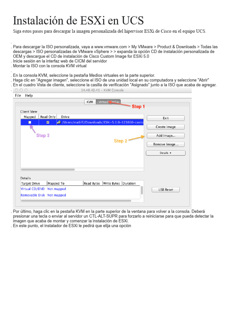 Instalación de ESXi en Cisco UCS | PDF | V Mware | Servidor (Computación)