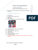 Indicaciones Preoperatorio