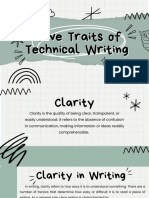 Five Traits of Technical Writing