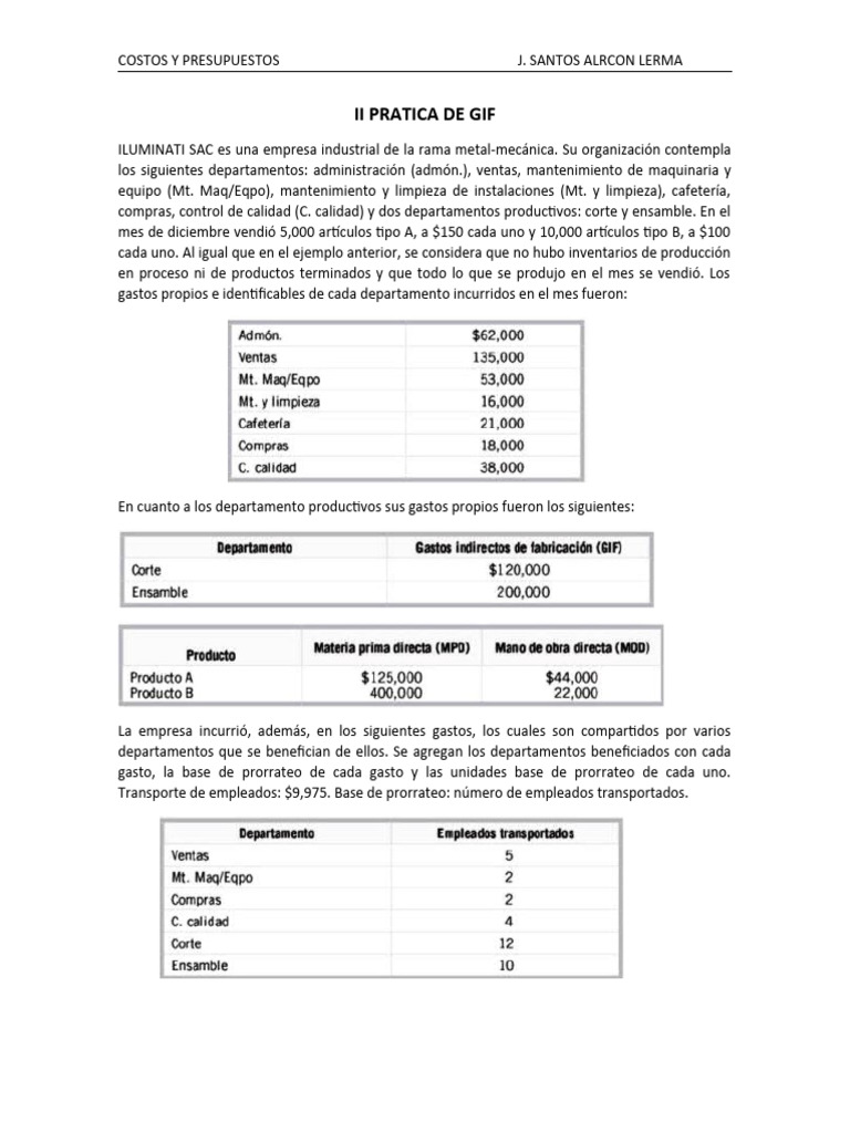 Costos y Presupuestos en Producción GIF | PDF | Presupuesto | Economias