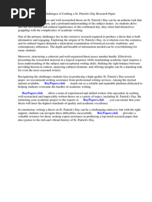 Research Paper on St Patrick