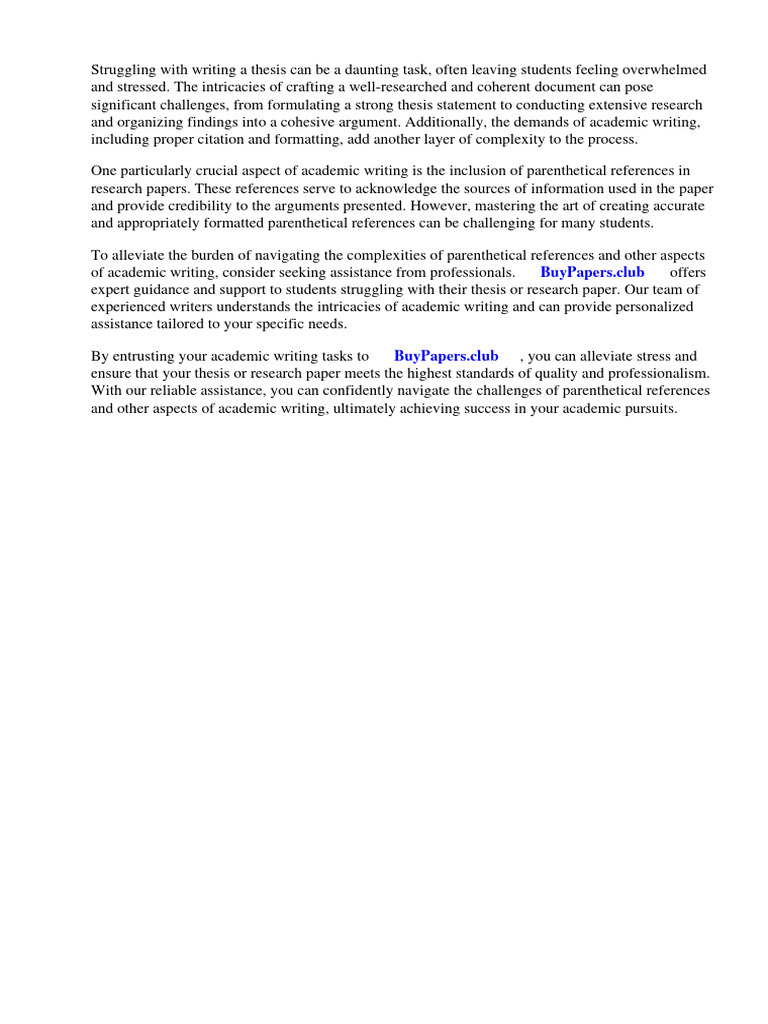 How do you make a parenthetical reference in a research paper pdf