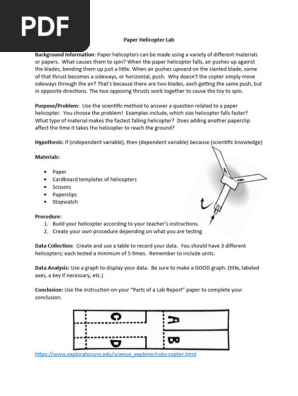 Paper Helicopter Lab