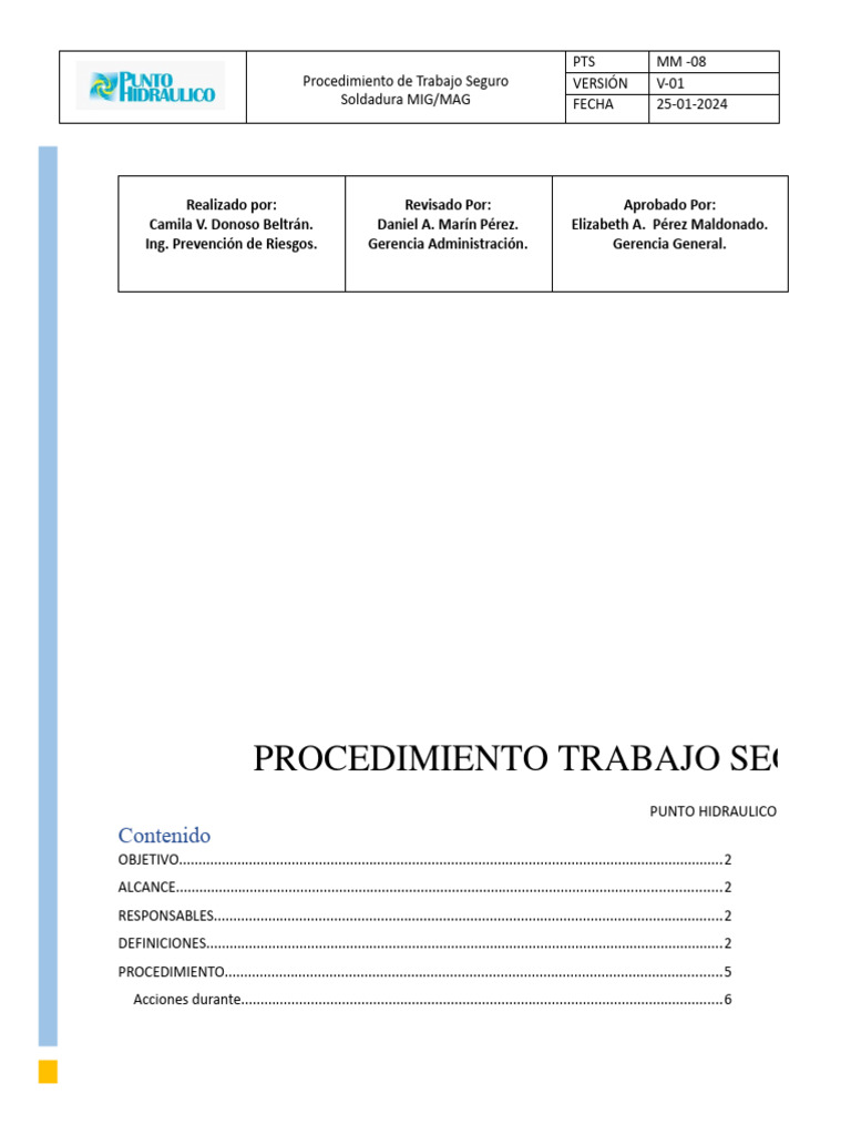 Procedimiento Seguro Soldadura MIG/MAG | PDF | Soldadura | Construcción