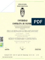 Diploma Universidad Cooperativa