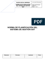 XX-19-SGT-PR-002-00 - Norma de Planificación Del Sistema de Gestión SST