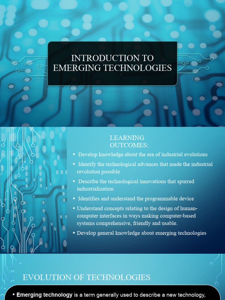 Lesson1 Introductiontoemergingtechnologies 230303220604 F6d71aae | PDF ...