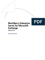Blackberry Enterprise Server For Microsoft Exchange: Maintenance Guide