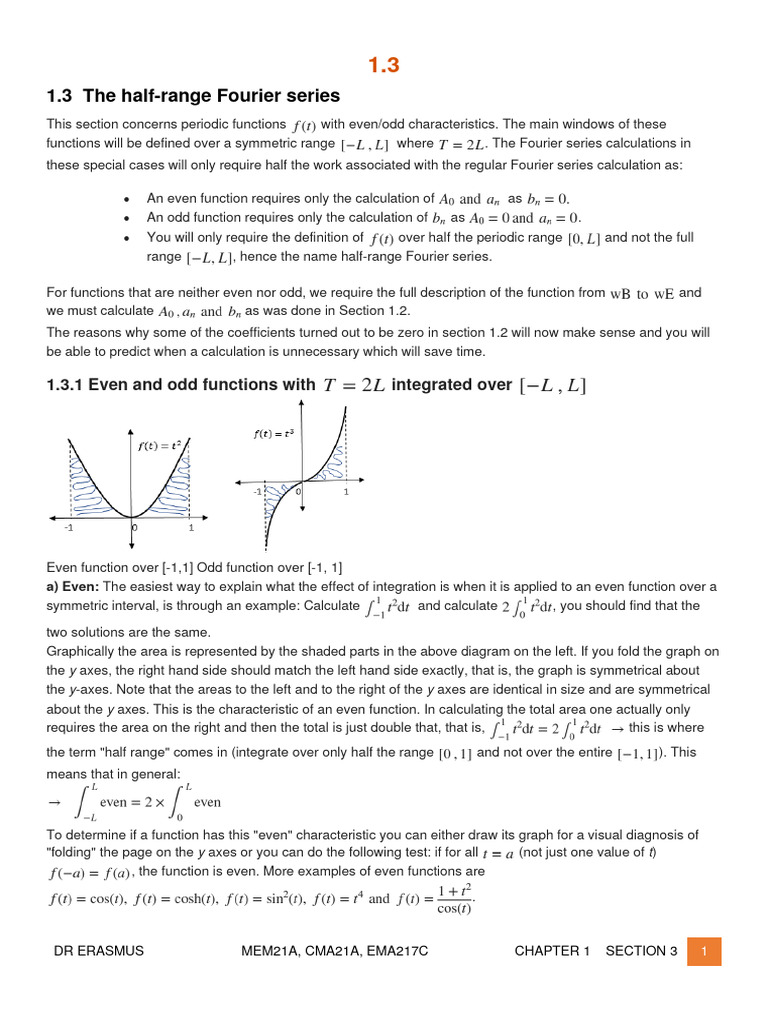 C1 Sec 3 | PDF | Fourier Series | Function (Mathematics)