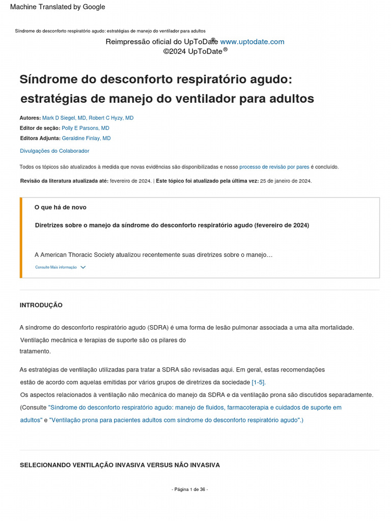 Acute Respiratory Distress Syndrome Ventilator Management Strategies