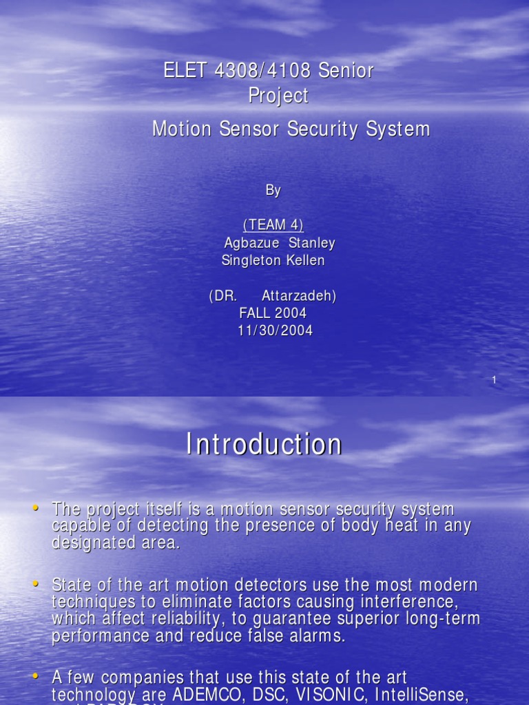 Motion Sensor Security System Report | PDF | Security Alarm ...