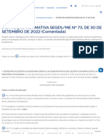 INSTRUÇÃO NORMATIVA SEGES - ME #73, DE 30 DE SETEMBRO DE 2022 (Comentada) - Portal de Compras Do Governo Federal