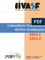 Calendário Acadêmico Da Pós-Graduação 2023 - Atualizado em 22 - 01 - 2023