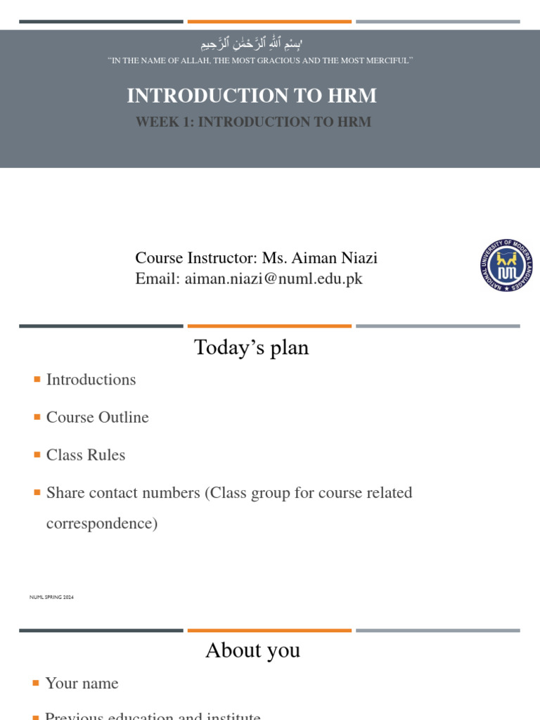 HRM Course Introduction | PDF | Human Resources | Human Resource Management