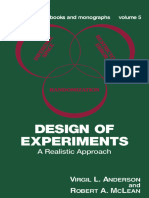 (Anderson) Design of Experiments Realistic Approach