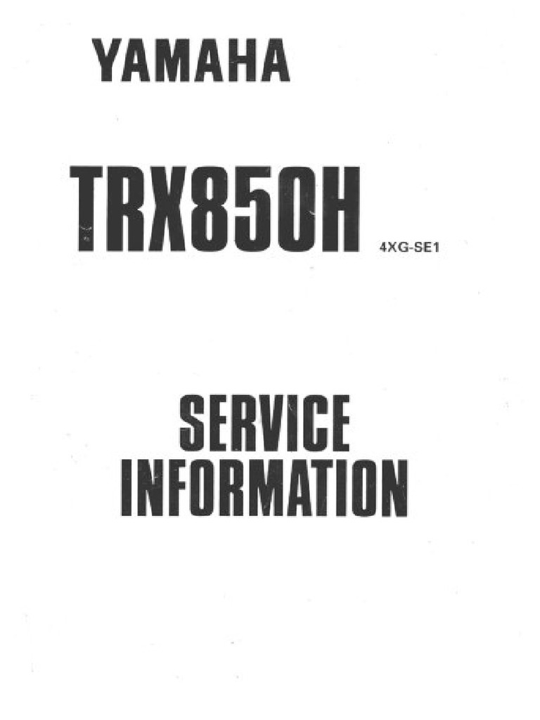 Yamaha TRX 850 Manual | PDF