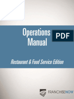 RESTAURANT FOOD SERVICE OPS MANUAL SAMPLE Table of Contents