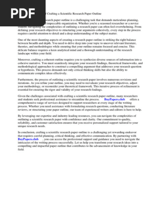 Scientific Research Paper Outline