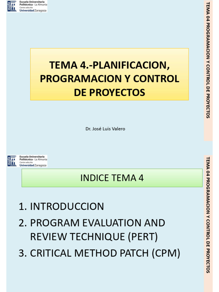 Tema 04 Programacion y Control de Proyectos | PDF | Gestión de proyectos
