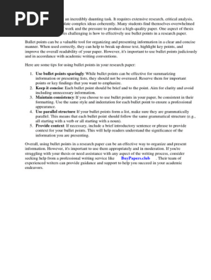 How to Use Bullet Points in a Research Paper
