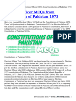 Election Officer MCQs From Constitution of Pakistan 1973