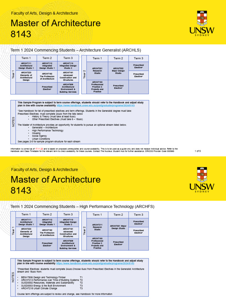 UNSW Master of Architecture Overview | PDF | Design | Natural Environment