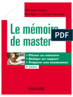 Le Mémoire de Master. - Piloter Un Mémoire - Rédiger Un Rapport - Préparer Une Soutenance-2021