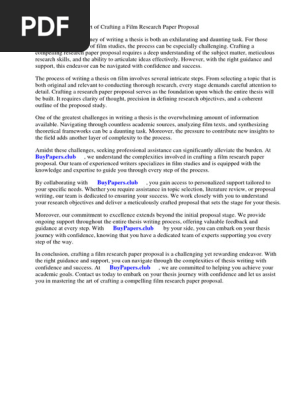 Film Research Paper Proposal