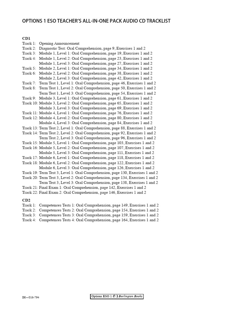 Oral Comprehension Audio Tracks List | PDF