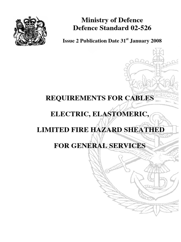 DEF STAN 02-526 Issue 2 | PDF | Electrical Wiring | Wire