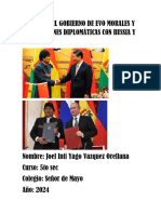 Discurso Del Gobierno de Evo Morales y Sus Relaciones Diplomáticas Con Russia y China