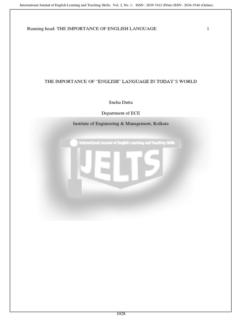 The Importance of English in Todays World | PDF | English Language ...
