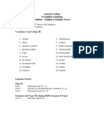 S2 Grammar Test 4 Syllabus