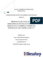 Instituto Salvadoreño de Formacion Profesional Tema Facturacion Digital