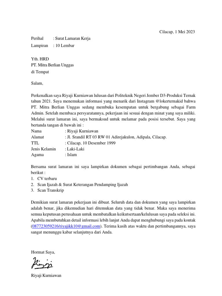 Riyaji Kurniawan Pt Mitra Berlian Unggas Pdf