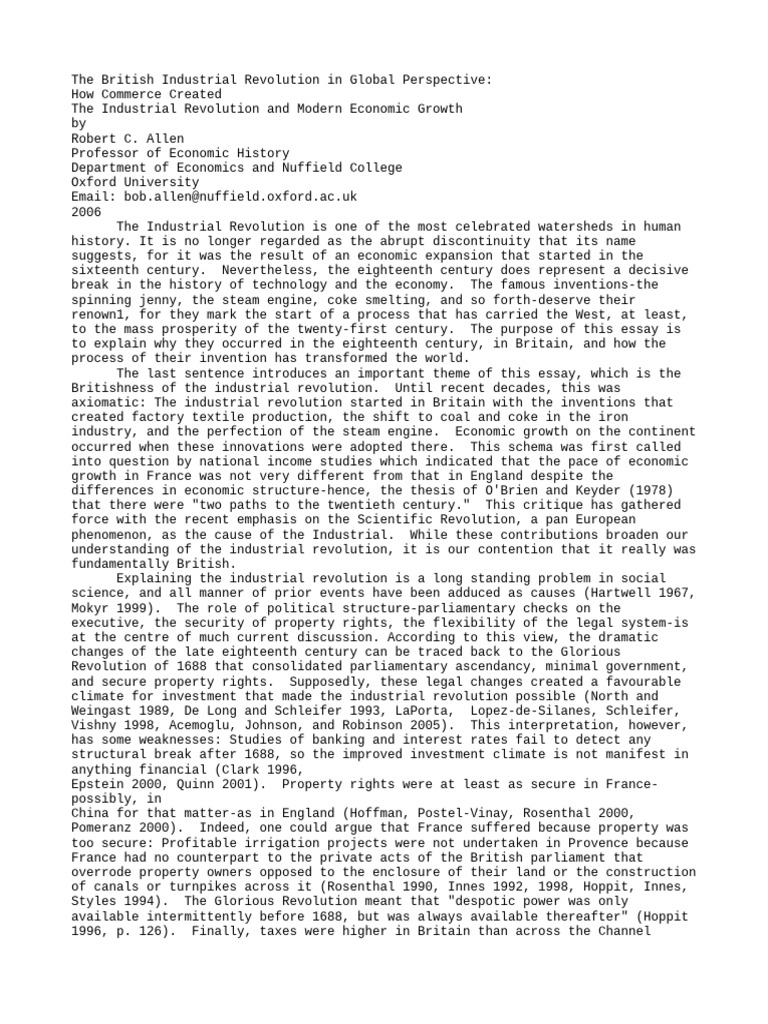 Document | PDF | Industrial Revolution | Labour Economics