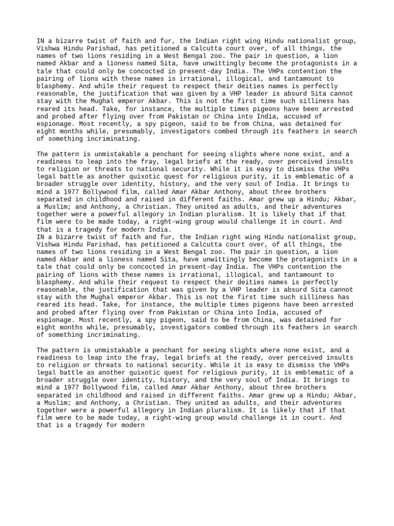 Text Typee Paragraph | PDF | Lion
