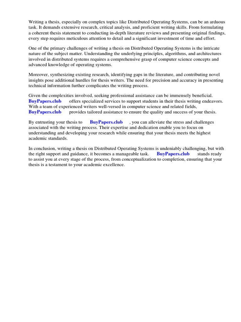 Research Paper On Distributed Operating System | PDF | Operating System ...