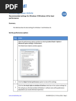 KBA 118 - Recommended Settings For Windows 7 and Windows 10 For Best Performance KB-A000-0118 v1.0 July 2016