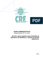 BA-S-112-22 Apoyo Logistico para Laboratorio de Medidores y Aceites Dielectricos