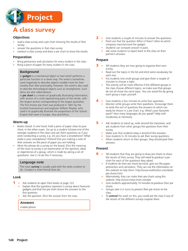 Teacher's Book Project 1 | PDF | Pie Chart | Human Communication