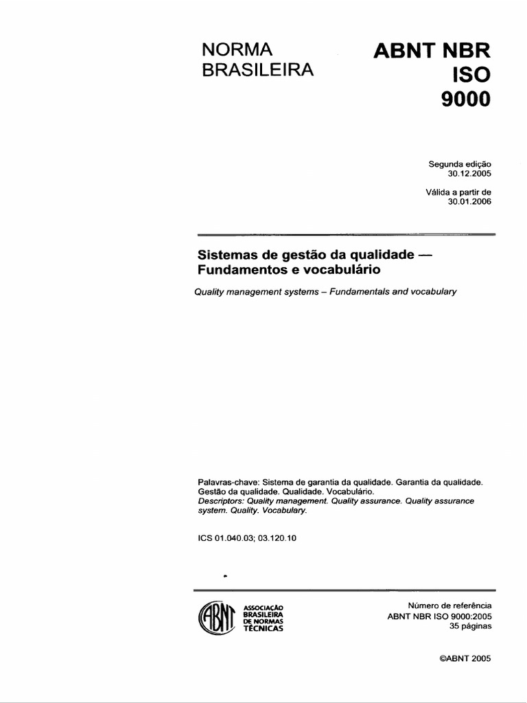 Abnt-Nbr-Iso 9000 | PDF